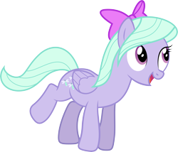 Size: 10730x9172 | Tagged: dead source, safe, artist:quanno3, character:flitter, species:pegasus, species:pony, absurd resolution, bow, cute, example, female, flitterbetes, hair bow, looking up, mare, open mouth, raised leg, simple background, smiling, solo, transparent background, vector