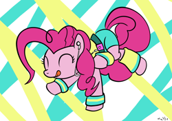Size: 972x684 | Tagged: safe, artist:nasse, character:pinkie pie, 80s, dancing, headband, leg warmers, workout outfit, wristband