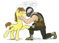 Size: 1152x832 | Tagged: safe, artist:snapai, oc, oc only, oc:mandopony, species:human, bane, crack shipping, gay, male, shipping, wat
