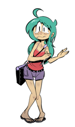 Size: 373x630 | Tagged: safe, artist:mangneto, character:snails, humanized, rule 63, sandals, solo, spice