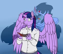 Size: 450x390 | Tagged: safe, artist:ethanqix, character:king sombra, character:twilight sparkle, character:twilight sparkle (alicorn), species:alicorn, species:anthro, ship:twibra, female, ghost, ghost pony, male, see-through, shipping, sombrageist, straight