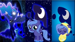 Size: 1920x1080 | Tagged: safe, artist:mr-kennedy92, character:princess luna, species:pony, baby, baby pony, blanket, clothing, collage, cutie mark, filly, foal, pin, shoes, vector, wallpaper, woona