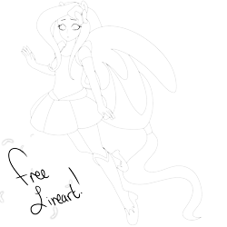 Size: 1600x1600 | Tagged: safe, artist:robynne, character:fluttershy, my little pony:equestria girls, female, humanized, lineart, magical girl, monochrome, solo