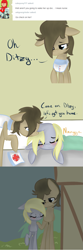 Size: 565x1711 | Tagged: safe, artist:lilliesinthegarden, character:derpy hooves, character:doctor whooves, character:time turner, species:pegasus, species:pony, blanket, blushing, clothing, comic, cute, female, hat, mare, night, nurse, nurse turner, sleeping, sleepy, tumblr