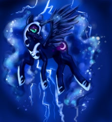Size: 3000x3263 | Tagged: safe, artist:corelle-vairel, character:nightmare moon, character:princess luna, species:alicorn, species:pony, female, mare, open mouth, solo