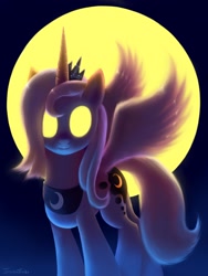 Size: 2500x3333 | Tagged: safe, artist:swaetshrit, character:princess luna, female, glowing eyes, high res, s1 luna, solo, spooky