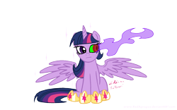 Size: 2713x1696 | Tagged: safe, artist:redapropos, character:twilight sparkle, character:twilight sparkle (alicorn), species:alicorn, species:pony, corrupted, corrupted twilight sparkle, dark magic, female, horseshoes, immortality blues, mare, series finale, simple background, solo, sombra eyes, transparent background, tyrant sparkle