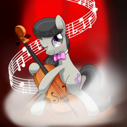 Size: 1200x1200 | Tagged: safe, artist:hoyeechun, character:octavia melody, species:pony, bipedal, cello, female, musical instrument, pixiv, solo