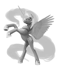 Size: 850x1100 | Tagged: safe, artist:hattonslayden, character:princess celestia, female, grayscale, solo
