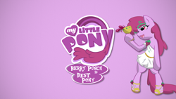 Size: 1920x1080 | Tagged: safe, artist:bamboodog, artist:northwestcore, edit, character:berry punch, character:berryshine, species:pony, alcohol, best pony, bipedal, clothing, dionysus, dress, female, goblet, laurel wreath, logo, logo edit, meme, my little pony logo, shoes, solo, toga, vector, wallpaper, wine