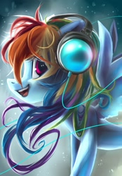 Size: 2044x2946 | Tagged: safe, artist:my-magic-dream, character:rainbow dash, female, headphones, solo