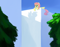Size: 1400x1100 | Tagged: safe, artist:sokolas, character:fluttershy, character:rainbow dash, rooftop, scenery, shadow