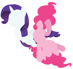 Size: 1280x1202 | Tagged: safe, artist:euphoriapony, character:pinkie pie, character:rarity, minimalist, simple background, transparent background, vector