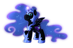 Size: 990x663 | Tagged: safe, artist:secret-pony, character:nightmare moon, character:princess luna, cute, female, filly, looking at you, magic, nightmare woon, raised hoof, simple background, smiling, solo, transparent background, vector
