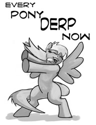 Size: 612x792 | Tagged: safe, artist:hattonslayden, character:derpy hooves, species:pony, bipedal, dancing, derp, eyes closed, female, gif party, monochrome, solo, tongue out