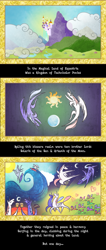 Size: 900x2126 | Tagged: safe, artist:trotsworth, character:princess celestia, character:princess luna, character:surf, species:alicorn, species:pony, alcohol, beer, bhoa (comic), cake, canterlot, comic, day, eyes closed, fight, food, heart, karate, moon, night, prince artemis, prince solaris, royal brothers, rule 63, sun, wave