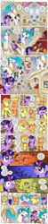 Size: 1200x5542 | Tagged: safe, artist:muffinshire, character:princess celestia, character:raven inkwell, character:smarty pants, character:star swirl the bearded, character:twilight sparkle, oc, oc:lemon burst, oc:orange twist, comic:twilight's first day, episode:slice of life, g4, my little pony: friendship is magic, blacksmith, caught, comic, cute, edna krabappel, farrier, feed bag, filly, filly twilight sparkle, foal, horseshoes, inkwell, mortarboard, mouse, mud, muffinshire is trying to murder us, princess celestia's school for gifted unicorns, riding crop, tch, the simpsons, twiabetes