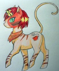 Size: 667x809 | Tagged: safe, artist:divinekitten, monster high, ponified, solo, toralei, traditional art