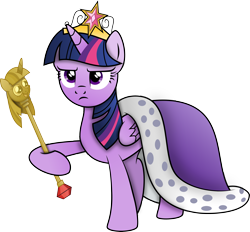 Size: 5000x4648 | Tagged: safe, artist:mrcbleck, character:twilight sparkle, character:twilight sparkle (alicorn), species:alicorn, species:pony, episode:princess twilight sparkle, g4, my little pony: friendship is magic, .svg available, absurd resolution, angry, big crown thingy, female, golden, mare, simple background, solo, transparent background, twilight scepter, vector