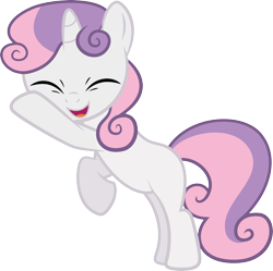Size: 4687x4672 | Tagged: dead source, safe, artist:quanno3, character:sweetie belle, species:pony, species:unicorn, episode:sisterhooves social, g4, my little pony: friendship is magic, absurd resolution, cute, diasweetes, eyes closed, female, filly, happy, simple background, solo, transparent background, vector