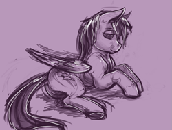 Size: 987x751 | Tagged: safe, artist:bantha, character:rainbow dash, female, monochrome, solo