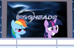 Size: 1109x721 | Tagged: safe, artist:mrlolcats17, character:rainbow dash, character:twilight sparkle, djgames, egghead, game, show