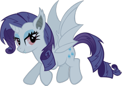Size: 3000x2112 | Tagged: safe, artist:doctor-g, character:rarity, species:alicorn, species:bat pony, species:pony, bat ponified, bat pony alicorn, female, hilarious in hindsight, mare, race swap, raribat, raricorn, simple background, solo, transparent background, vector