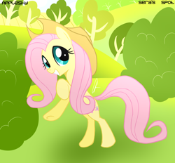 Size: 1280x1189 | Tagged: safe, artist:isle-of-forgotten-dreams, character:fluttershy, clothing, cowboy hat, female, hat, solo, stetson