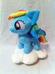 Size: 900x1205 | Tagged: safe, artist:planetplush, character:rainbow dash, species:pegasus, species:pony, cloud, female, filly, filly rainbow dash, irl, mare, photo, plushie, solo