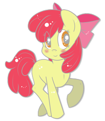 Size: 900x1038 | Tagged: safe, artist:rannarbananar, character:apple bloom, blushing, smiling