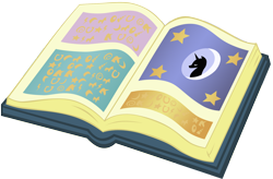 Size: 1714x1125 | Tagged: safe, artist:sierraex, episode:friendship is magic, g4, my little pony: friendship is magic, book, mare in the moon, moon, no pony, object, open book, predictions and prophecies, simple background, transparent background, vector
