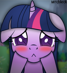 Size: 3296x3591 | Tagged: safe, artist:mrcbleck, character:twilight sparkle, blushing, cheeks, cute, female, solo