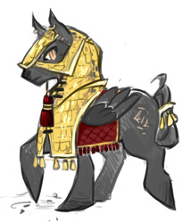 Size: 800x934 | Tagged: safe, artist:mi-eau, oc, oc only, species:pegasus, species:pony, cataphract, cavalry, simple background, solo, white background