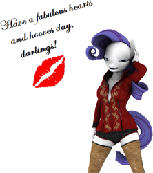 Size: 533x601 | Tagged: safe, artist:sparkyfox, character:rarity, species:anthro, 3d, cd, female, poser, solo, valentine