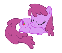 Size: 2397x2073 | Tagged: safe, artist:sierraex, character:berry punch, character:berryshine, berrybetes, cute, dawwww, high res, hnnng, sierraex is trying to murder us, simple background, sleeping, sweet dreams fuel, transparent background, vector