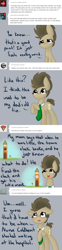 Size: 564x2280 | Tagged: safe, artist:lilliesinthegarden, character:doctor whooves, character:time turner, oc, ask, blushing, clock, clock tower, cute, cutie mark, father, necktie, nurse turner, repairing, tumblr