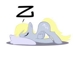 Size: 1100x850 | Tagged: safe, artist:hattonslayden, character:derpy hooves, species:pegasus, species:pony, ass up, cutie mark, face down ass up, female, mare, pillow, simple background, sleeping, snoring, solo, white background, z