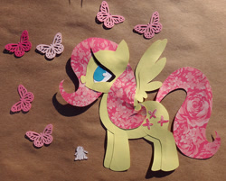 Size: 997x800 | Tagged: safe, artist:prettypinkpony, character:angel bunny, character:fluttershy, animal, irl, papercraft, photo, solo, traditional art