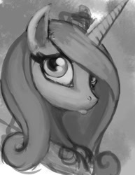 Size: 612x792 | Tagged: safe, artist:hattonslayden, character:princess cadance, female, grayscale, monochrome, solo