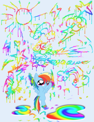 Size: 1024x1330 | Tagged: safe, artist:zedrin, character:rainbow dash, filly, paint, paint on fur