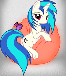 Size: 3500x4056 | Tagged: safe, artist:constellite, artist:prettypinkpony, character:dj pon-3, character:vinyl scratch, beanbag chair, female, solo