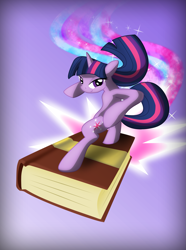 Size: 1557x2096 | Tagged: safe, artist:zedrin, character:twilight sparkle, species:pony, bipedal, book, extreme, surfing