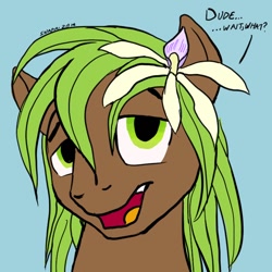 Size: 768x768 | Tagged: safe, artist:snapai, oc, oc only, species:earth pony, species:pony, flower, hippie, orchid, solo