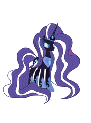Size: 1024x1382 | Tagged: safe, artist:rulette, character:nightmare rarity, character:rarity, female, simple background, solo, white background