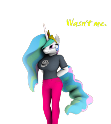 Size: 664x745 | Tagged: safe, artist:sparkyfox, character:princess celestia, species:alicorn, species:anthro, species:pony, 3d, breasts, busty princess celestia, cg, female, simple background, solo, source filmmaker, transparent background, trollestia, trollface, wingless, wingless anthro