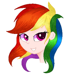 Size: 300x300 | Tagged: safe, artist:kas92, character:rainbow dash, species:human, female, humanized, solo