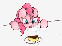 Size: 640x480 | Tagged: safe, artist:skippy_the_moon, character:pinkie pie, cake, drool, eyes on the prize, female, pasties, pixiv, solo