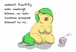 Size: 1002x691 | Tagged: safe, artist:carpdime, ball, crying, fluffy pony, shopping, solo, spoiled, toy