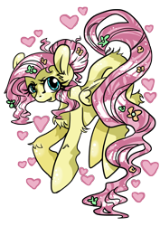 Size: 2480x3508 | Tagged: safe, artist:sk-ree, character:fluttershy, species:pegasus, species:pony, alternate hairstyle, female, heart, mare, simple background, solo, transparent background