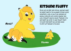 Size: 849x613 | Tagged: safe, artist:carpdime, species:fox, fluffy beastiary, fluffy pony, fluffy pony foal, hybrid, kitsune